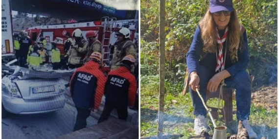 İZCİ LİDERİ KALYONCU KAZADA ÖLDÜ. 