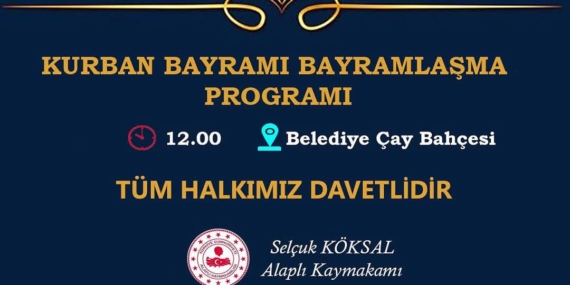 ALAPLI’DA BAYRAMLAŞMA TÖRENİ SAAT 12:00’DA