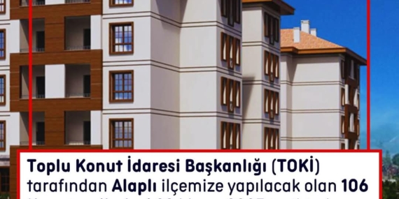 ALAPLI’YA YAPILACAK 106 KONUT İÇİN SÖZLEŞME İMZALANACAK