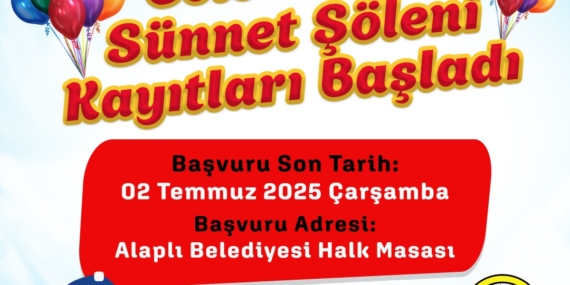 ALAPLI BELEDİYESİ’NDEN GELENEKSEL SÜNNET ŞÖLENİ İÇİN KAYITLAR BAŞLADI